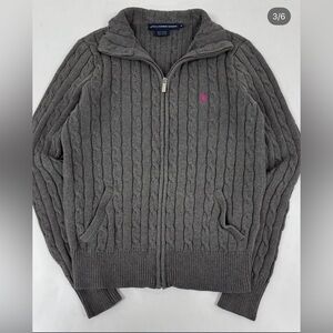 Ralph Lauren Gray Cable Knit Sweater